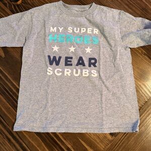 Carter's Gray Tee with Blue and White Print